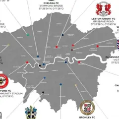 Mapa Londynu z zaznaczonymi klubami piłkarskimi. Od Fulham po Charlton, poznaj lokalizację znanych klubów z Londynu.