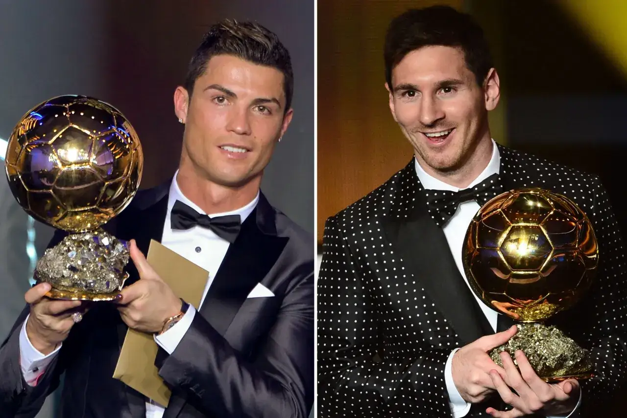 Ronaldo Messi Złote Piłki porównanie