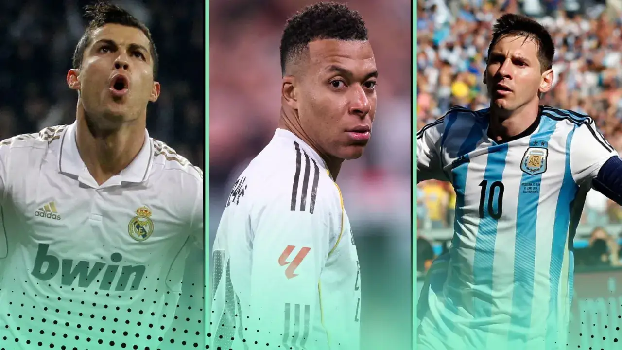 Kylian Mbappé statystyki porównanie z Messim i Ronaldo w wieku 27 lat